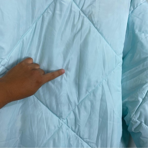 Free People Ella Puffer‎ Coat Puffa Jacket Icy Blue Sz L - Picture 6 of 6